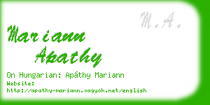 mariann apathy business card
