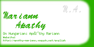 mariann apathy business card